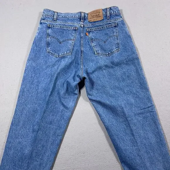 VTG Levi's 550 Jeans Men 36x32 Relaxed Fit Tapered Redwing Orange Tab 90s
